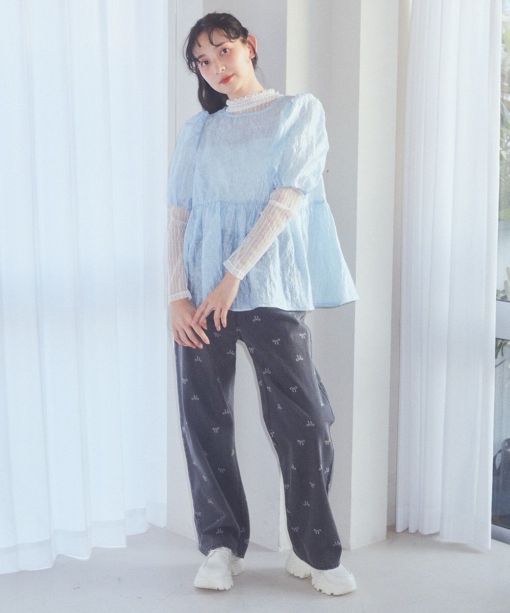 earth music&ecology シアージャガードペプラムチュニック 