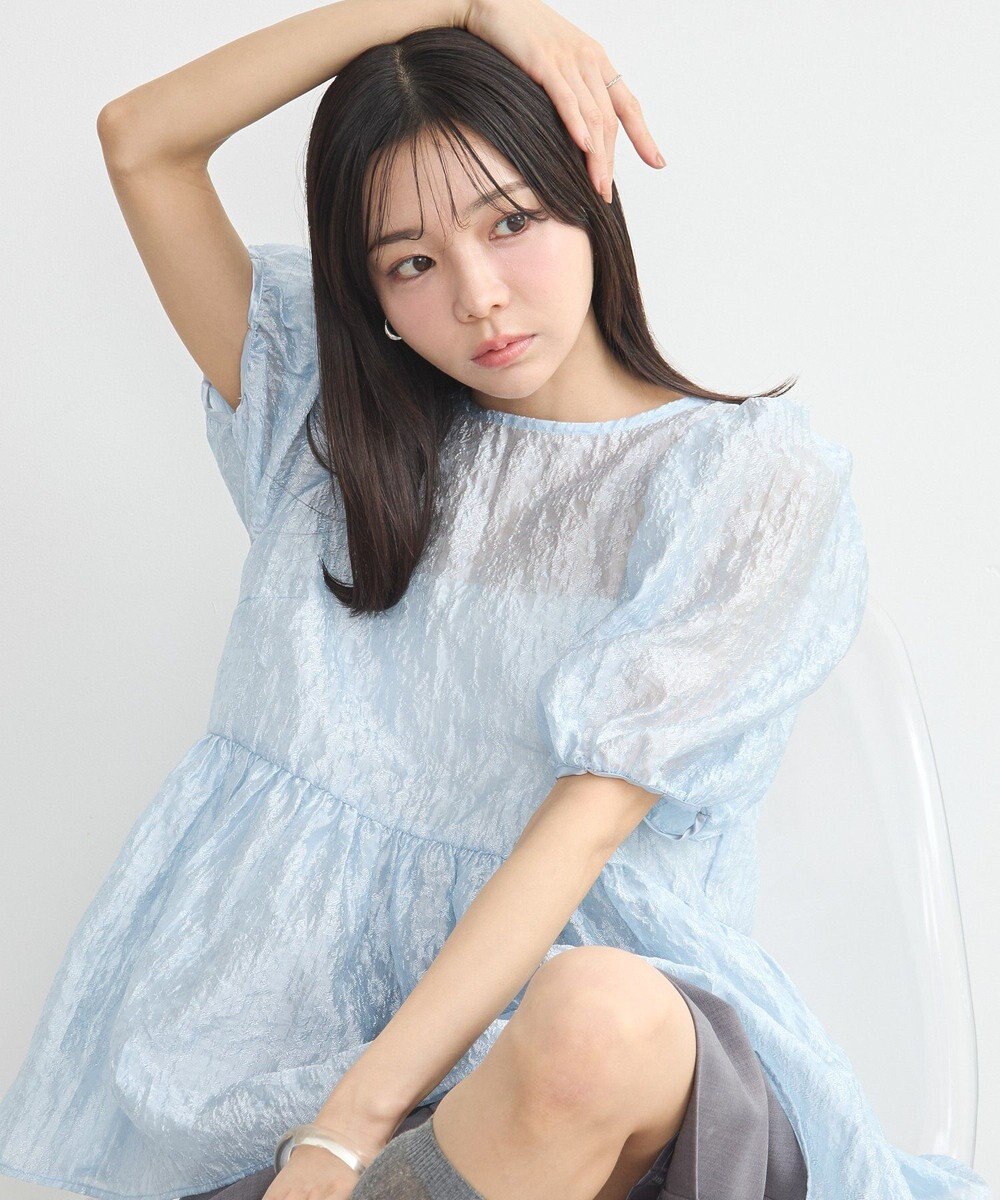 earth music&ecology シアージャガードペプラムチュニック 