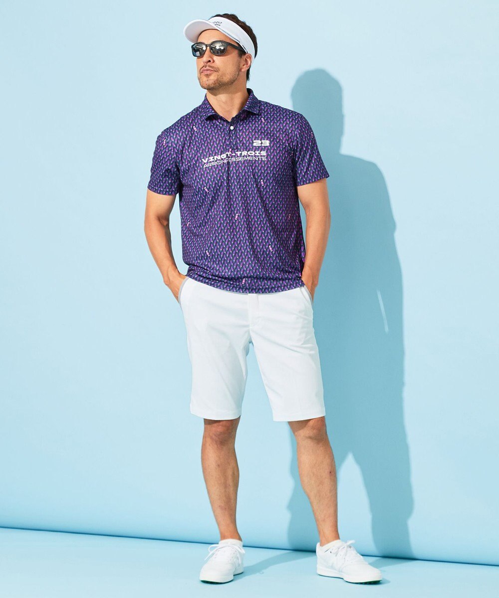 23区GOLF 【MEN】【接触冷感・UVケア・吸水速乾】アイス柄 ポロシャツ 