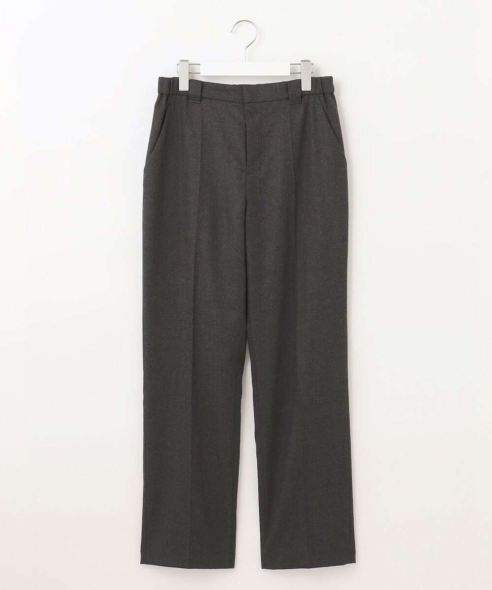 自由区 【洗える】ウォッシャブルハイカウントフラノ ストレートパンツ 