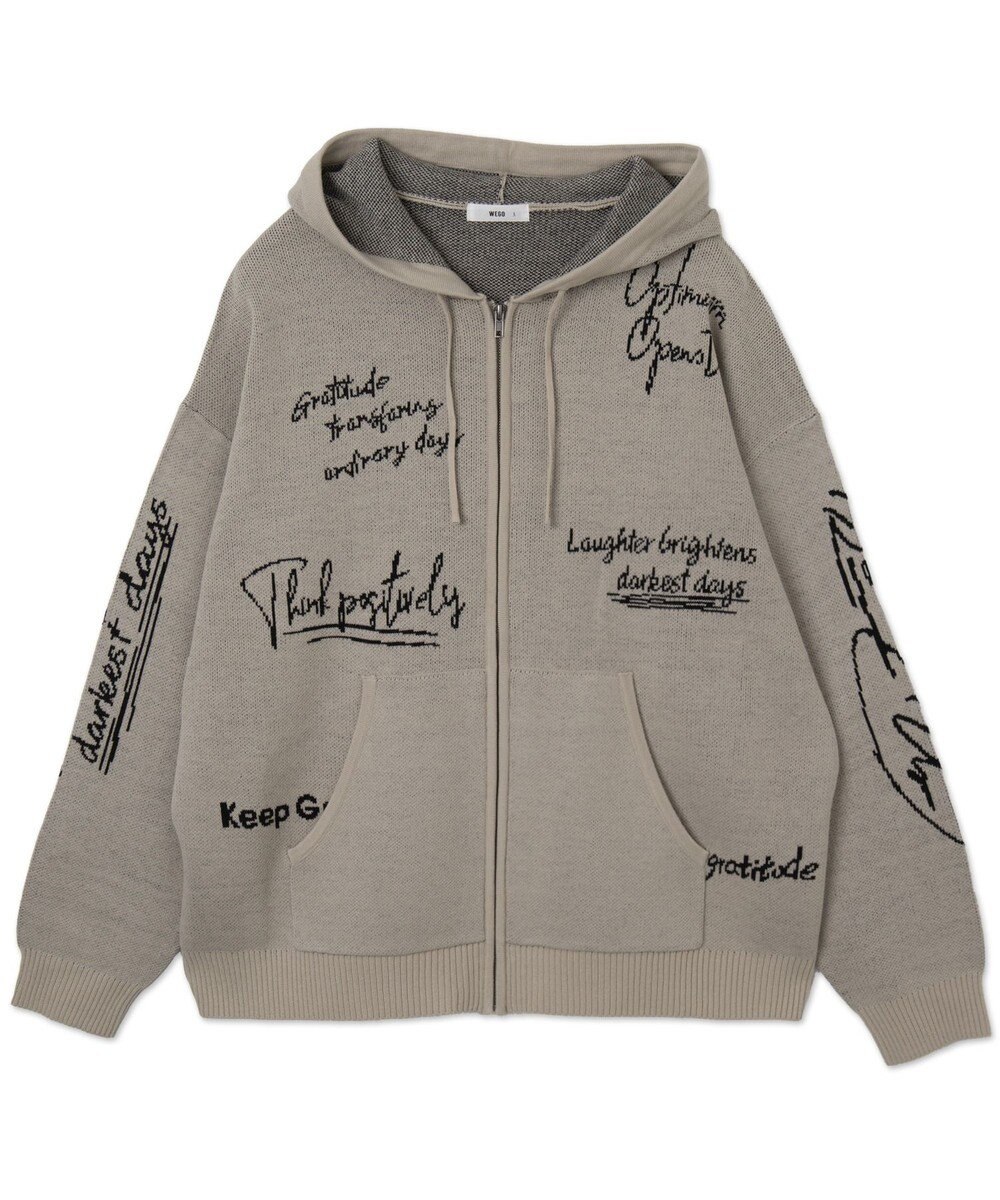 WEGO 【ユニセックス着用ITEM】ジャガードロゴジップパーカー 