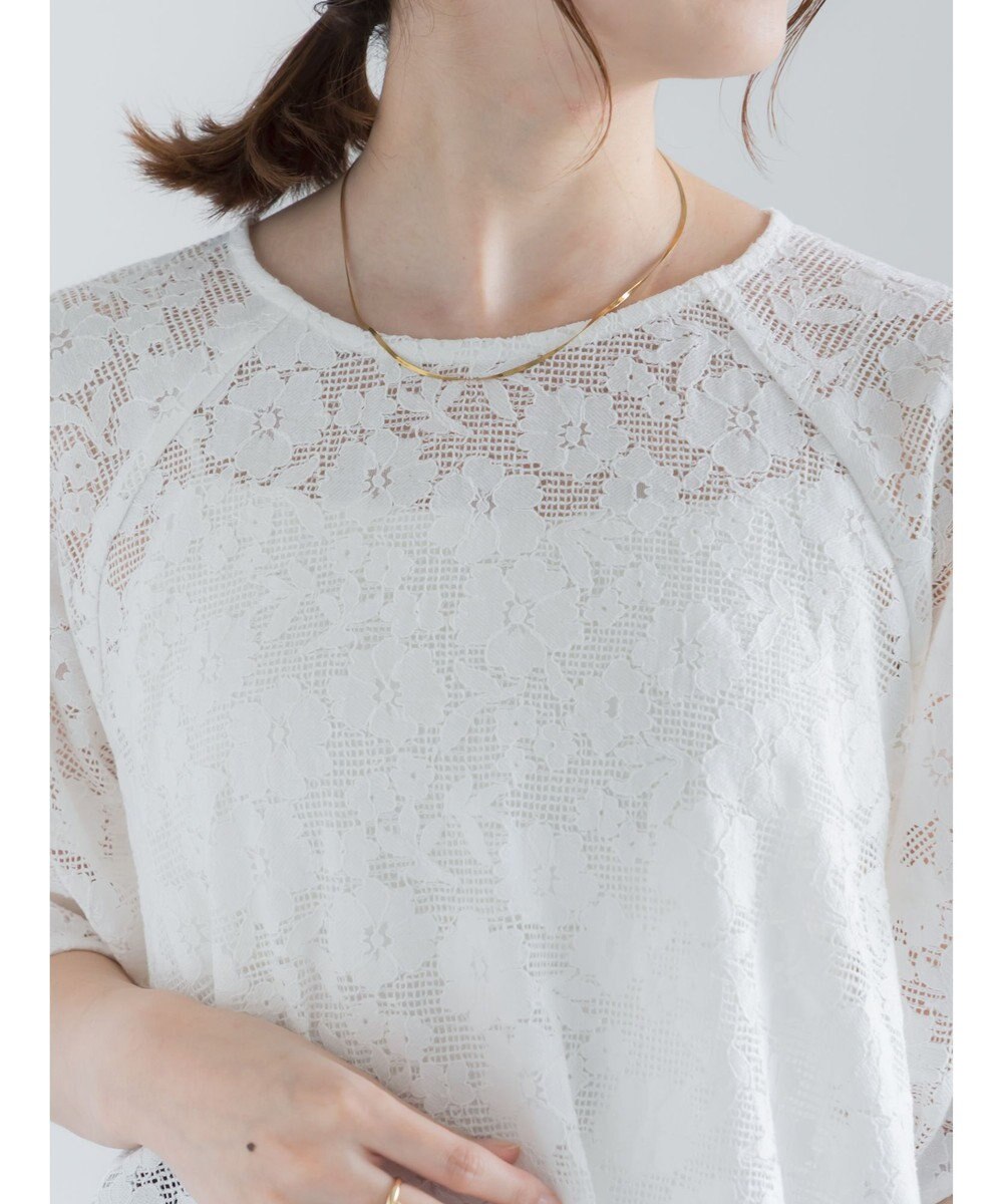 Te chichi メッシュレースボリュームスリーブブラウス 