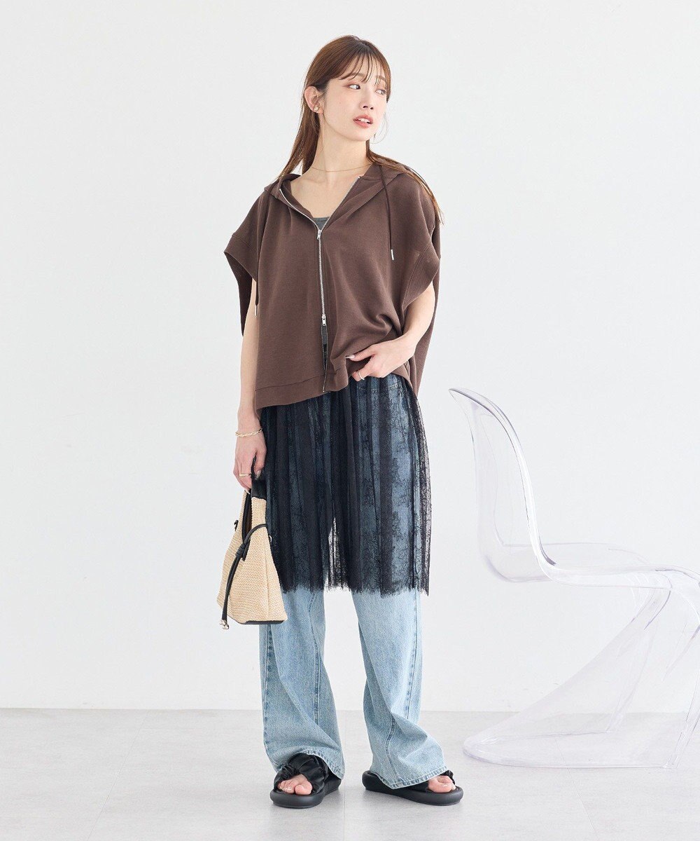 earth music&ecology シアーダンボールフーディーベスト 