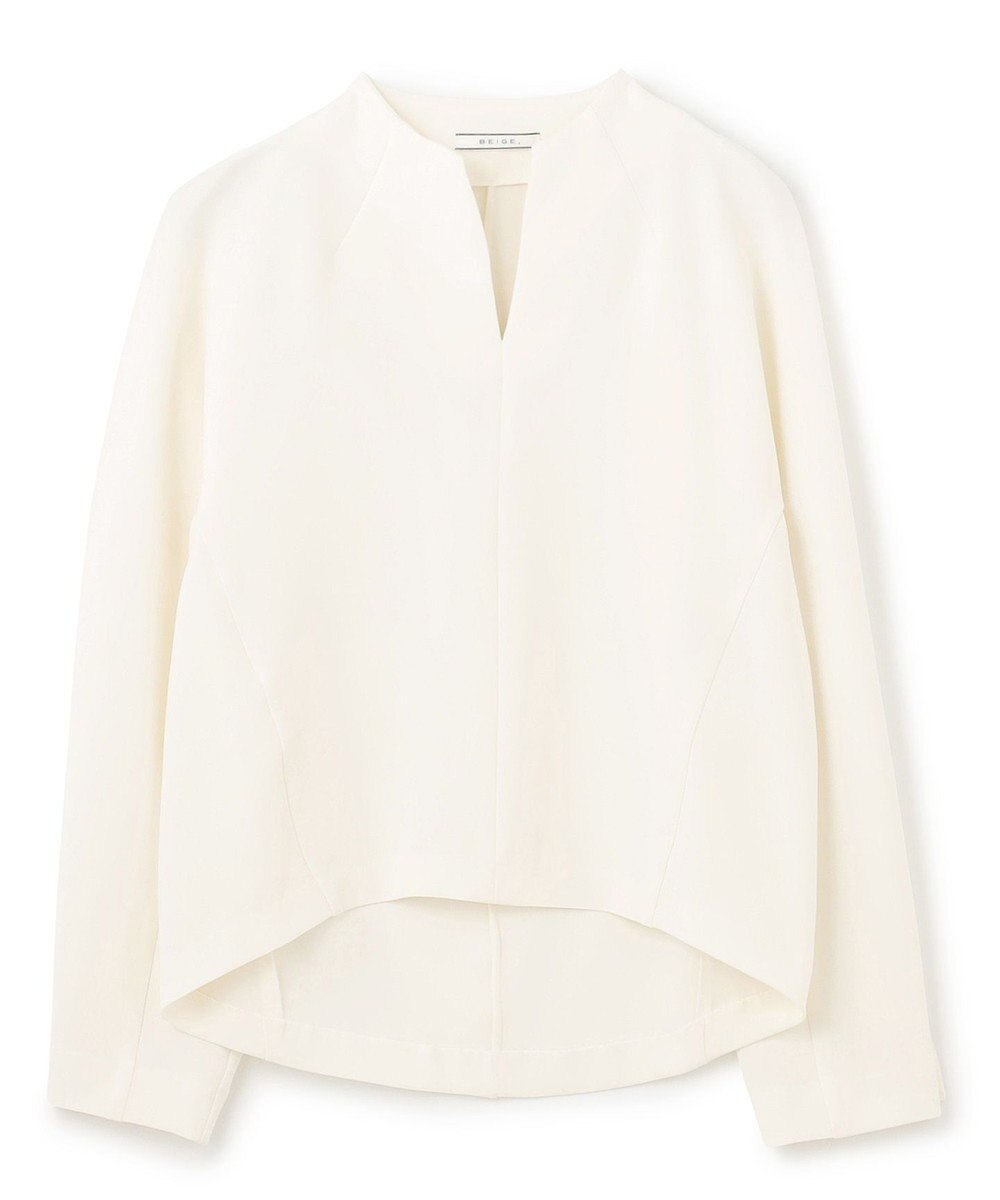 BEIGE， 【洗える】RUE / スリットネックフォルムブラウス 