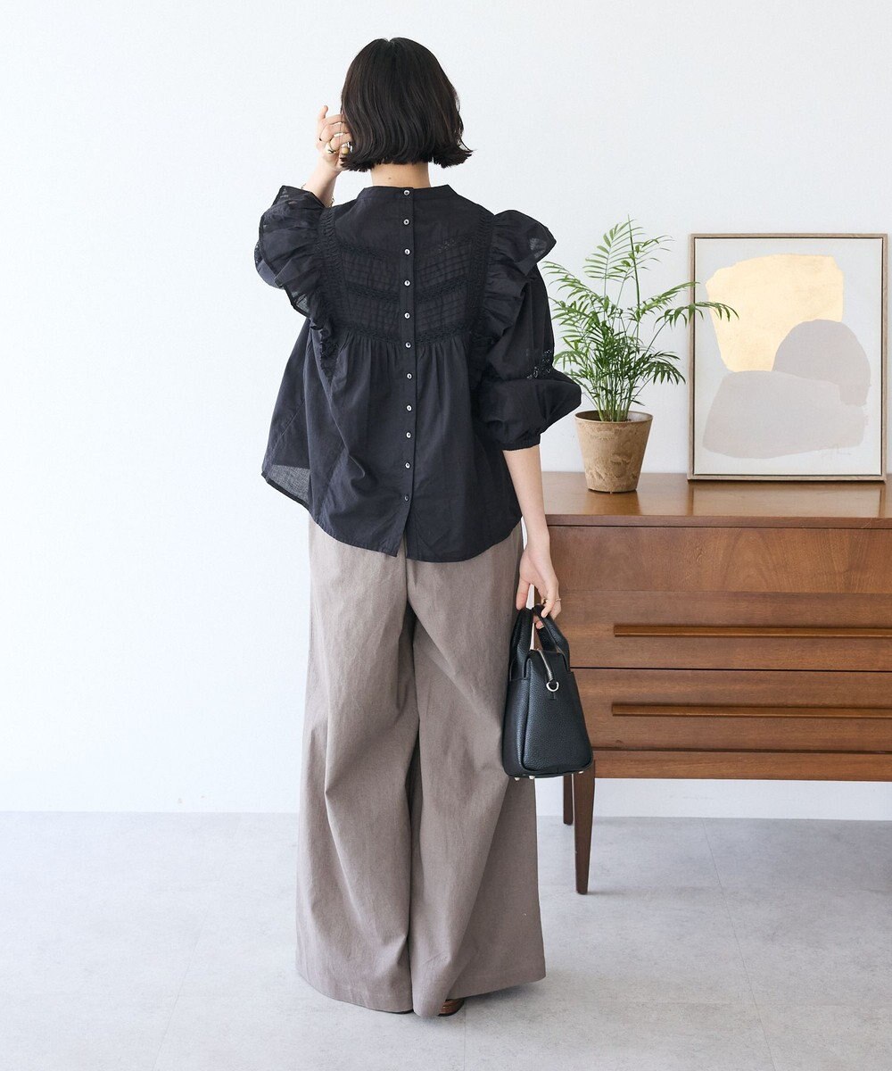 CRAFT STANDARD BOUTIQUE フリル使いマニーレースピンタックブラウス 