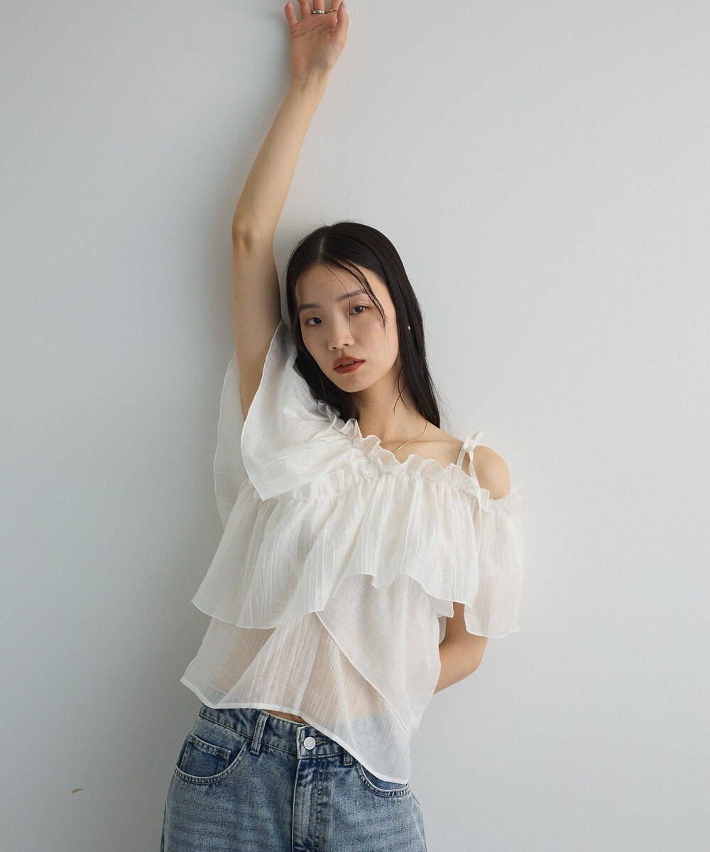 Green Parks マルチＷＡＹオフショルフリルブラウス 