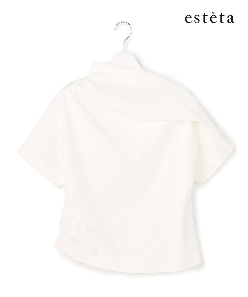 23区 L 【エステータ】トリアセファインジャージー アシンメトリーハイネック カットソー 