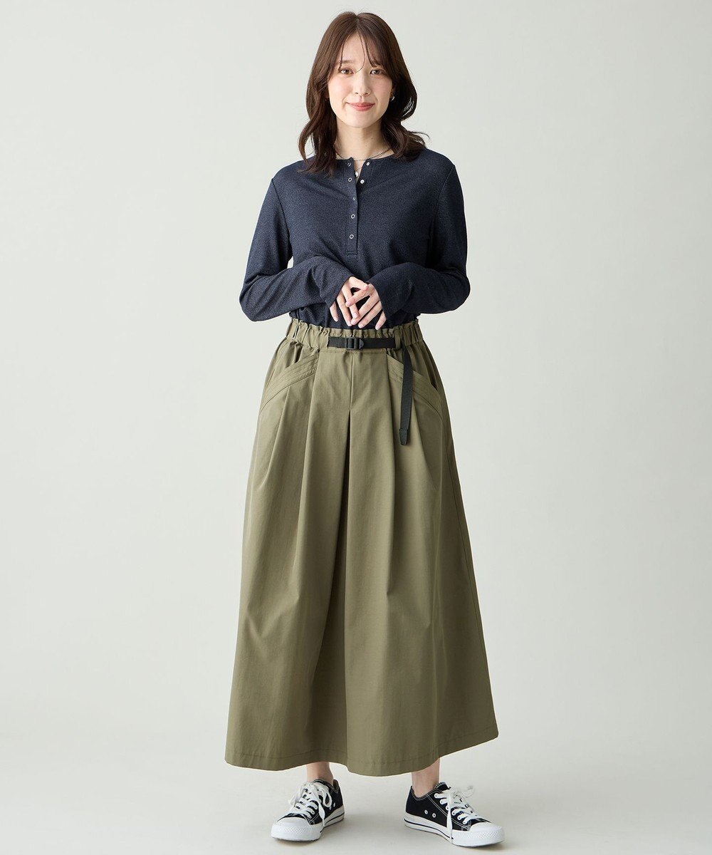 ANY クリアラメフライスヘンリーネックプルオーバー 