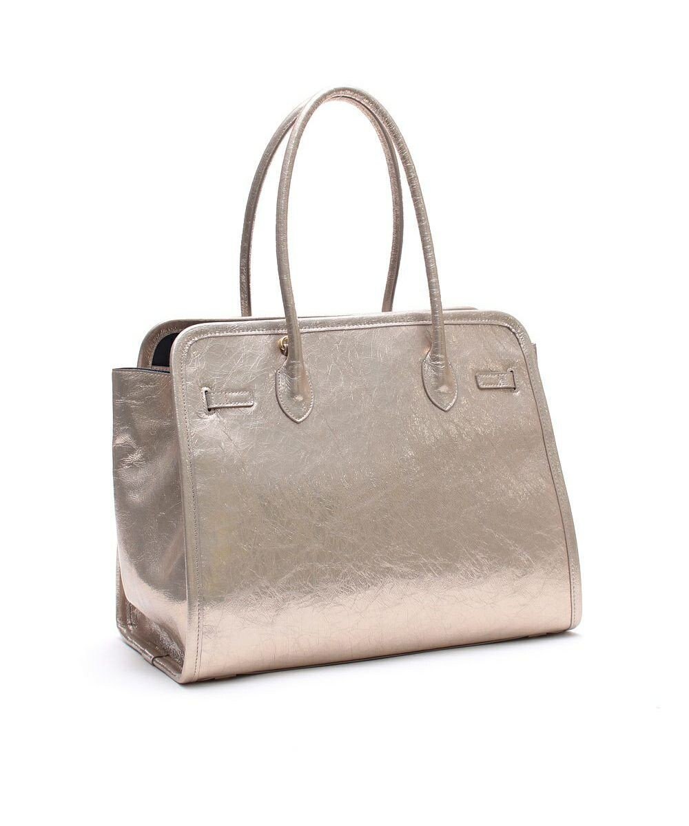 A.D.M.J. 【牛革】クラックメタル/イタリアンレザー前金具付トートL 