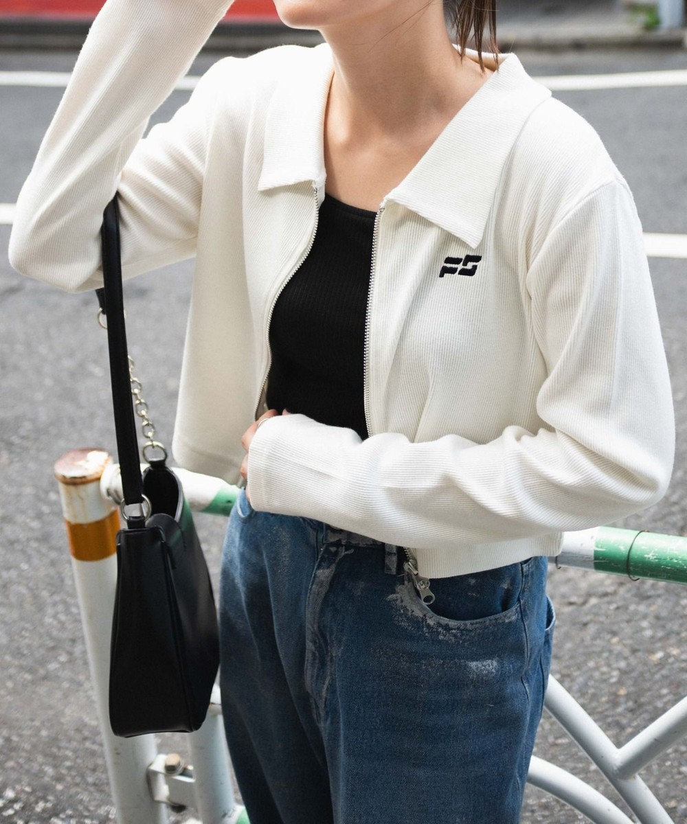 WEGO ヴィンテージウォッシュWZIPトップス 