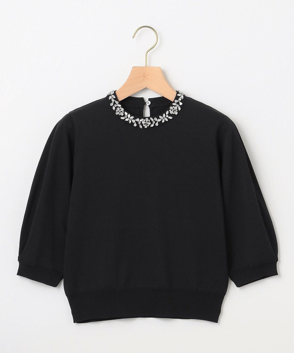 組曲 S 【WEB限定】ビジューパフスリーブ ニット 