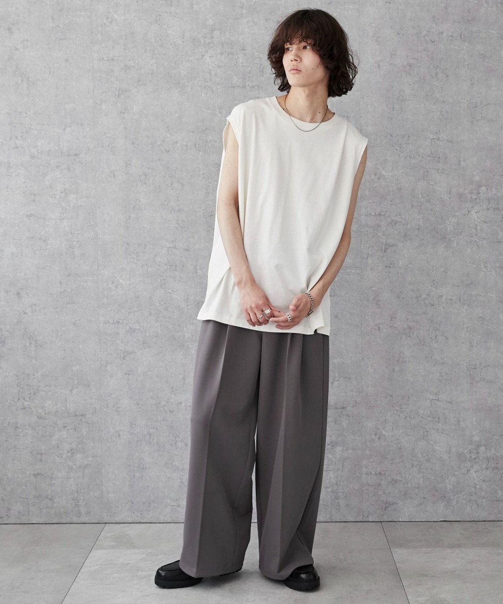 WEGO 【5色3サイズ展開/ユニセックス着用ITEM/洗える/綿100%】スリーブレスコットンT 