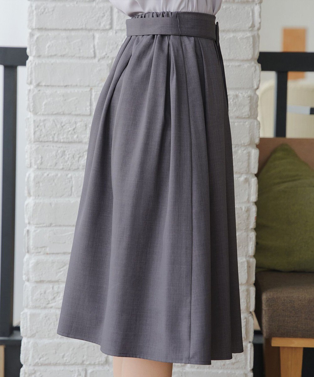 Tiaclasse L ベルト付きフレアスカート 