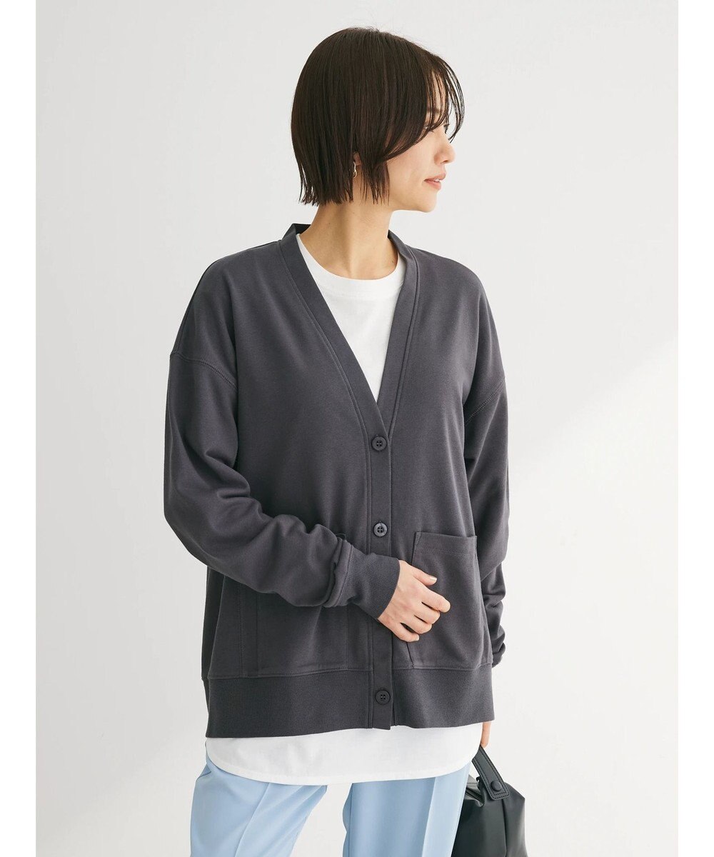 Green Parks ミニ裏毛Ｖネックカーディガン 