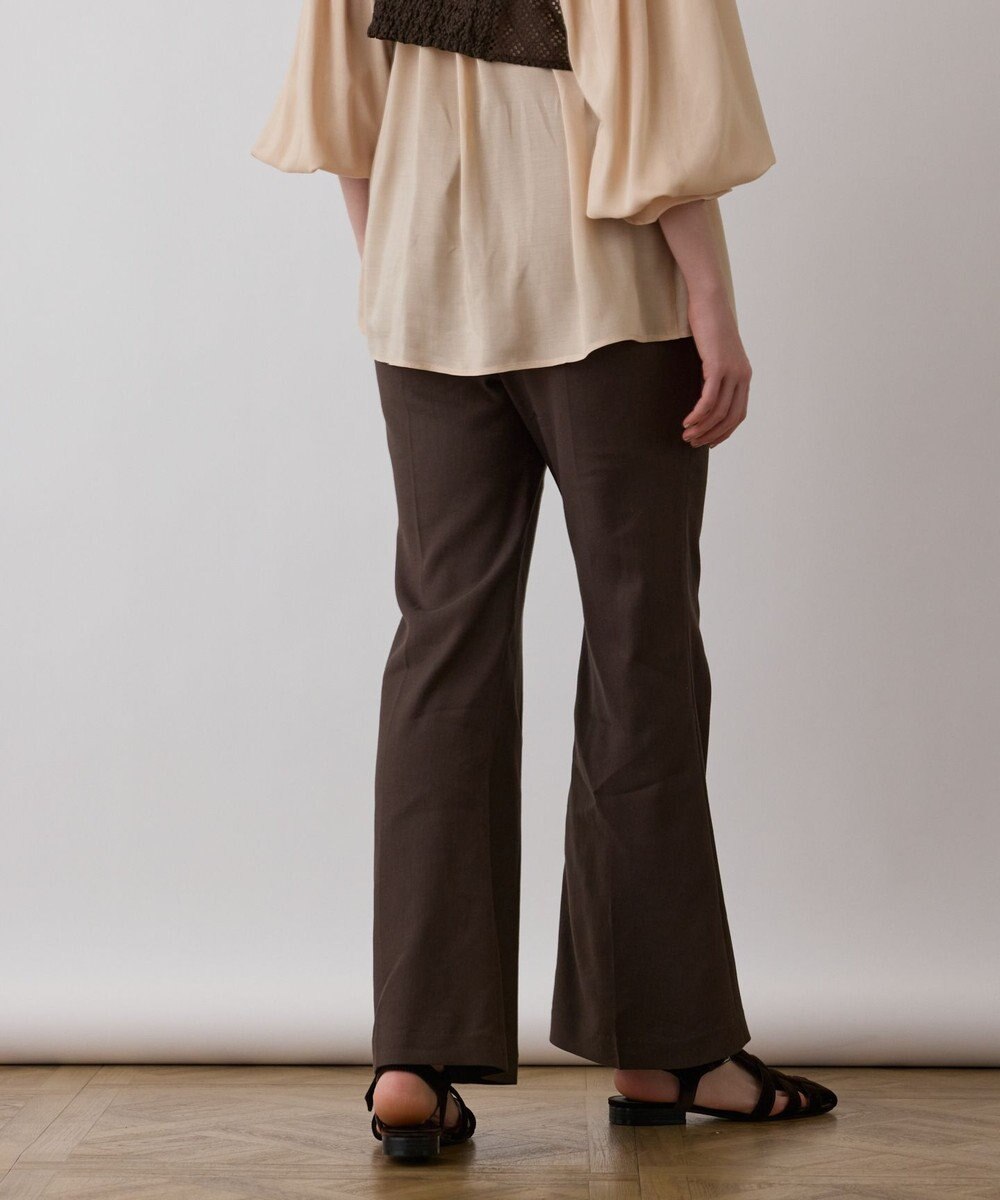 GRACE CONTINENTAL リネンサテンフレアパンツ 
