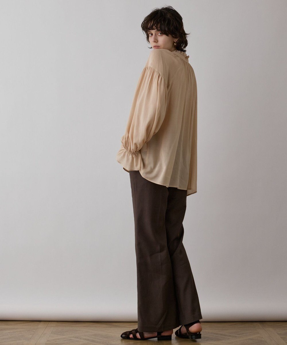 GRACE CONTINENTAL リネンサテンフレアパンツ 
