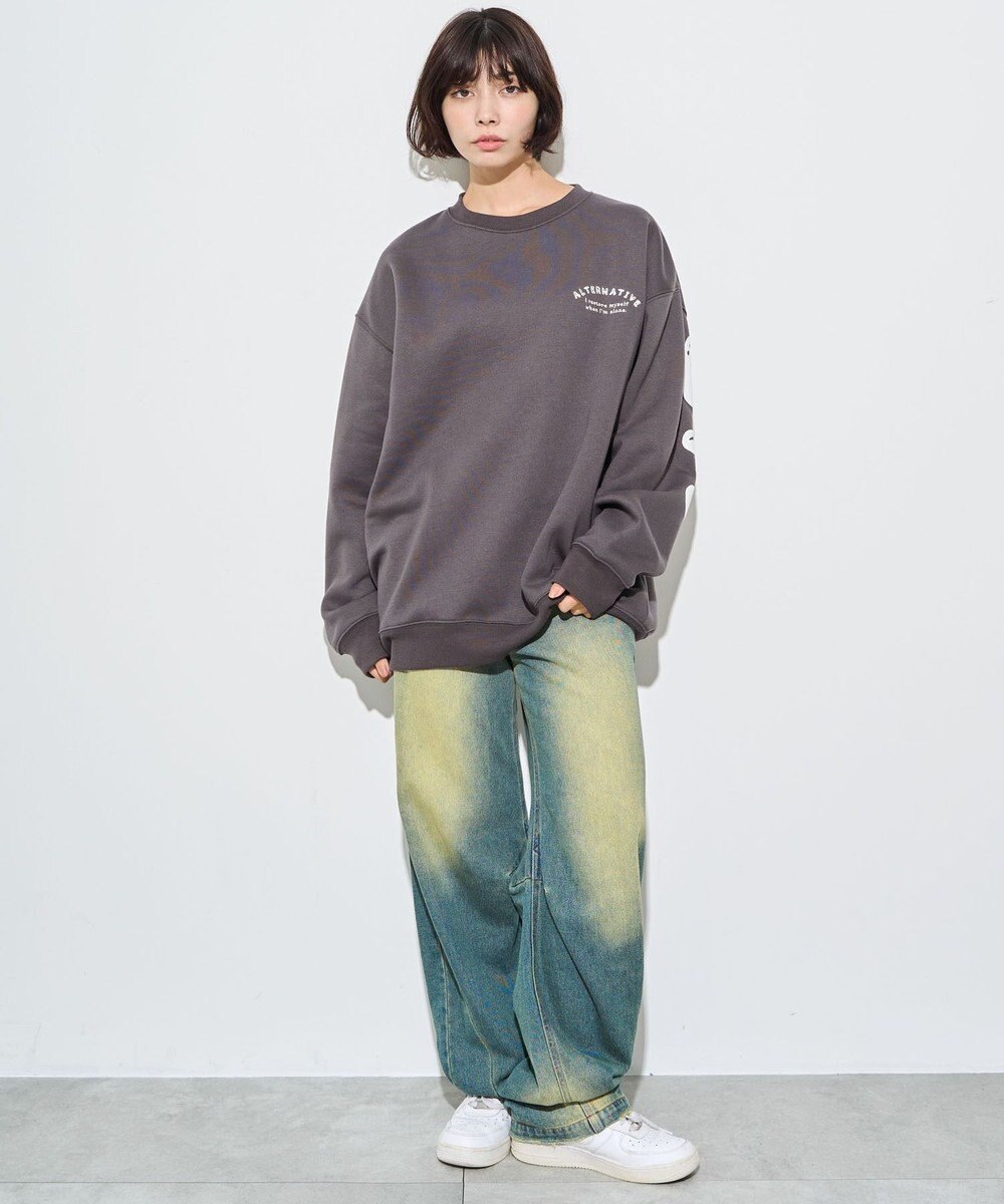 WEGO 【ユニセックス着用ITEM】ストレートラインロゴグラフィックプルオーバー 