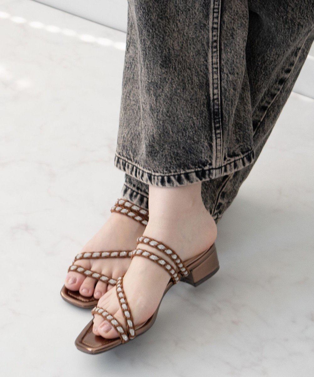 Bridget Birkin 【Bridget Birkin】キラキラ編み込みサンダル 