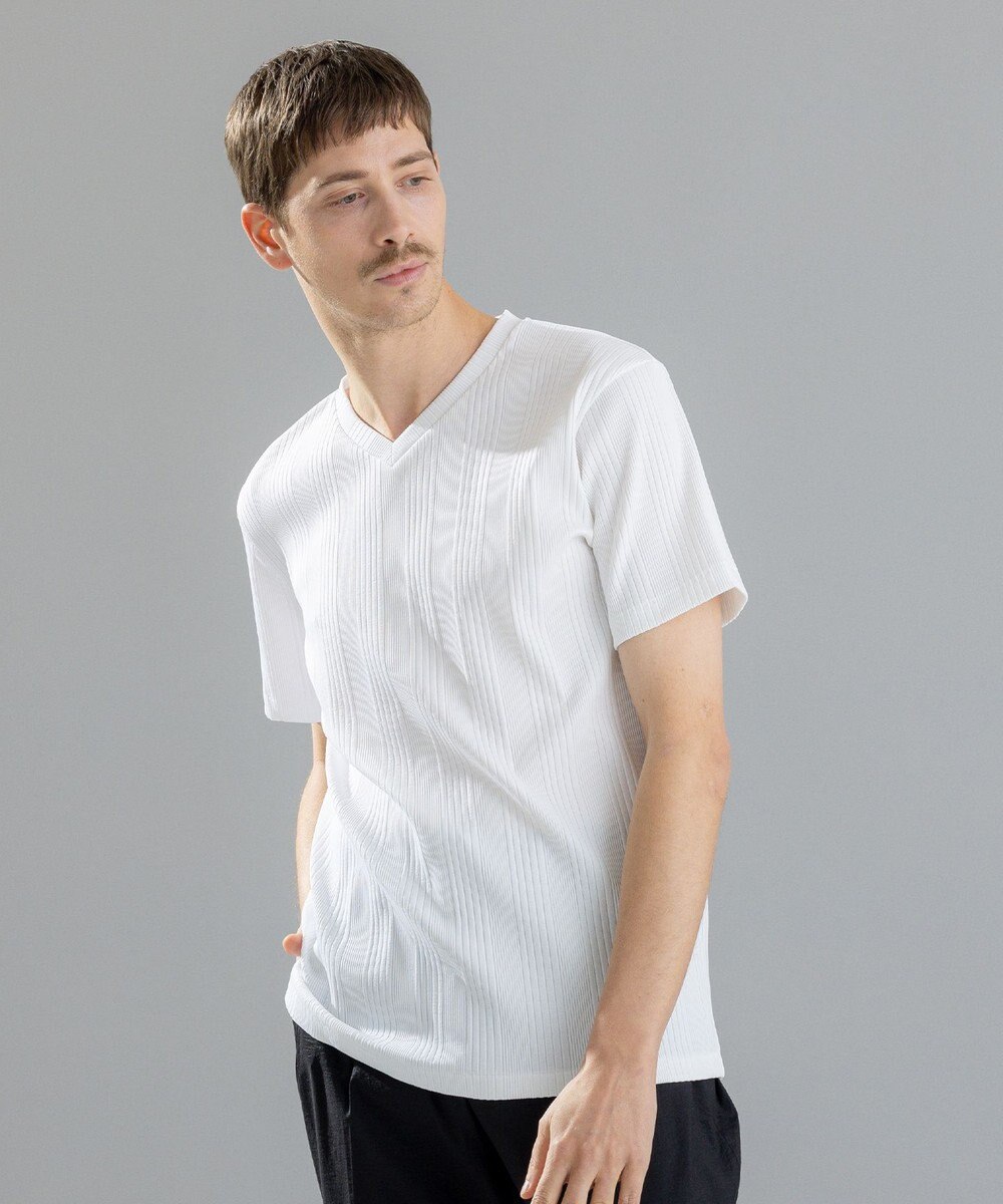 JOSEPH HOMME テックリブジャージー　Vネック半袖カットソー 