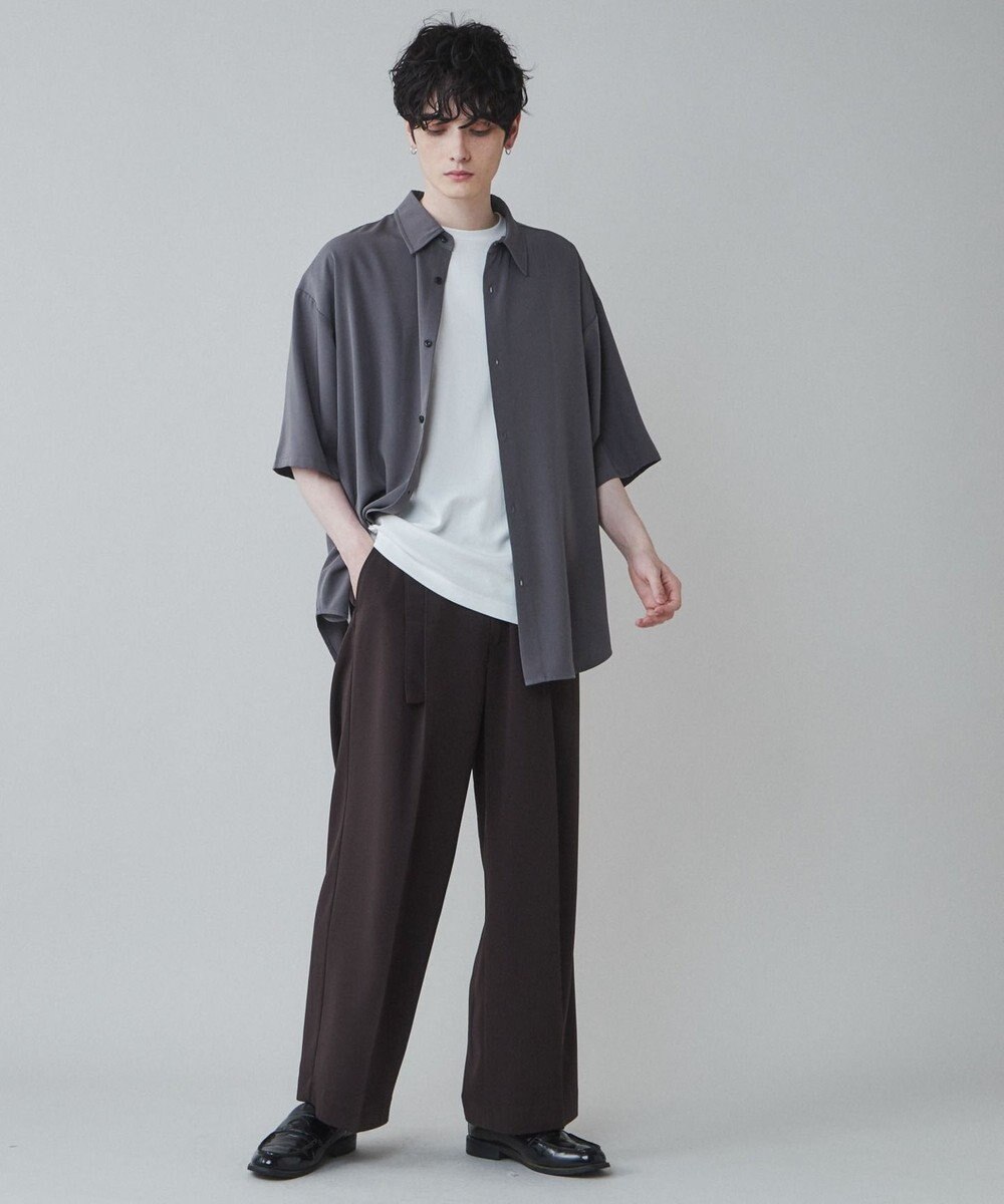 WEGO トロミ　ベルト付きワイドスラックス 