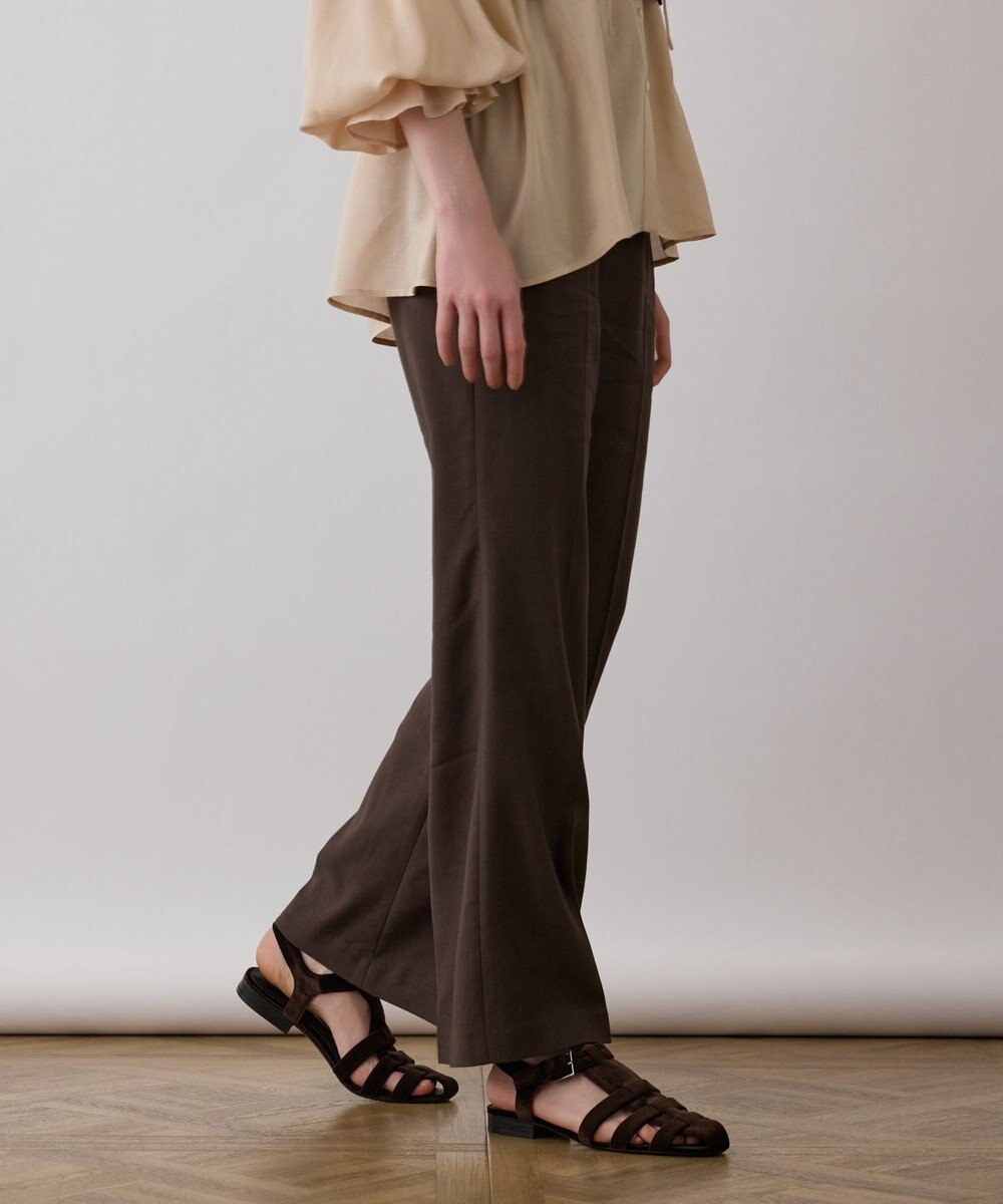 GRACE CONTINENTAL リネンサテンフレアパンツ 