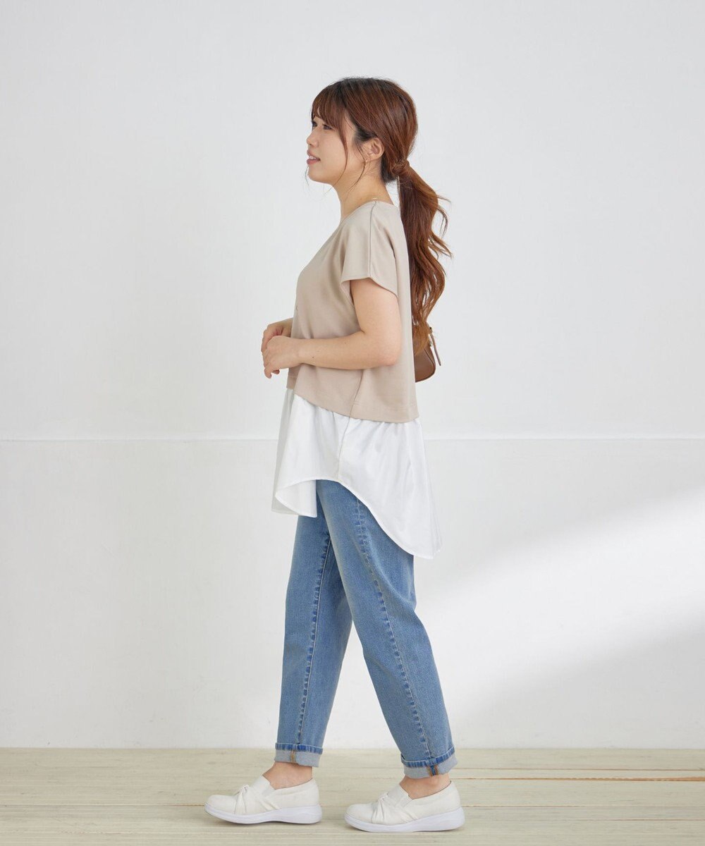 Tiaclasse 【洗える】シャツドッキングフレンチスリーブカットソー 