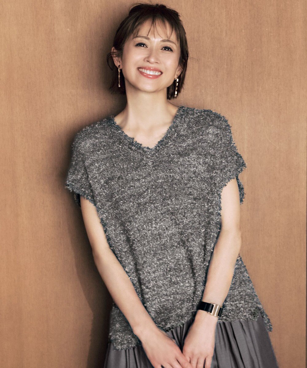 自由区 S ファンシーラメスラリット ニット 