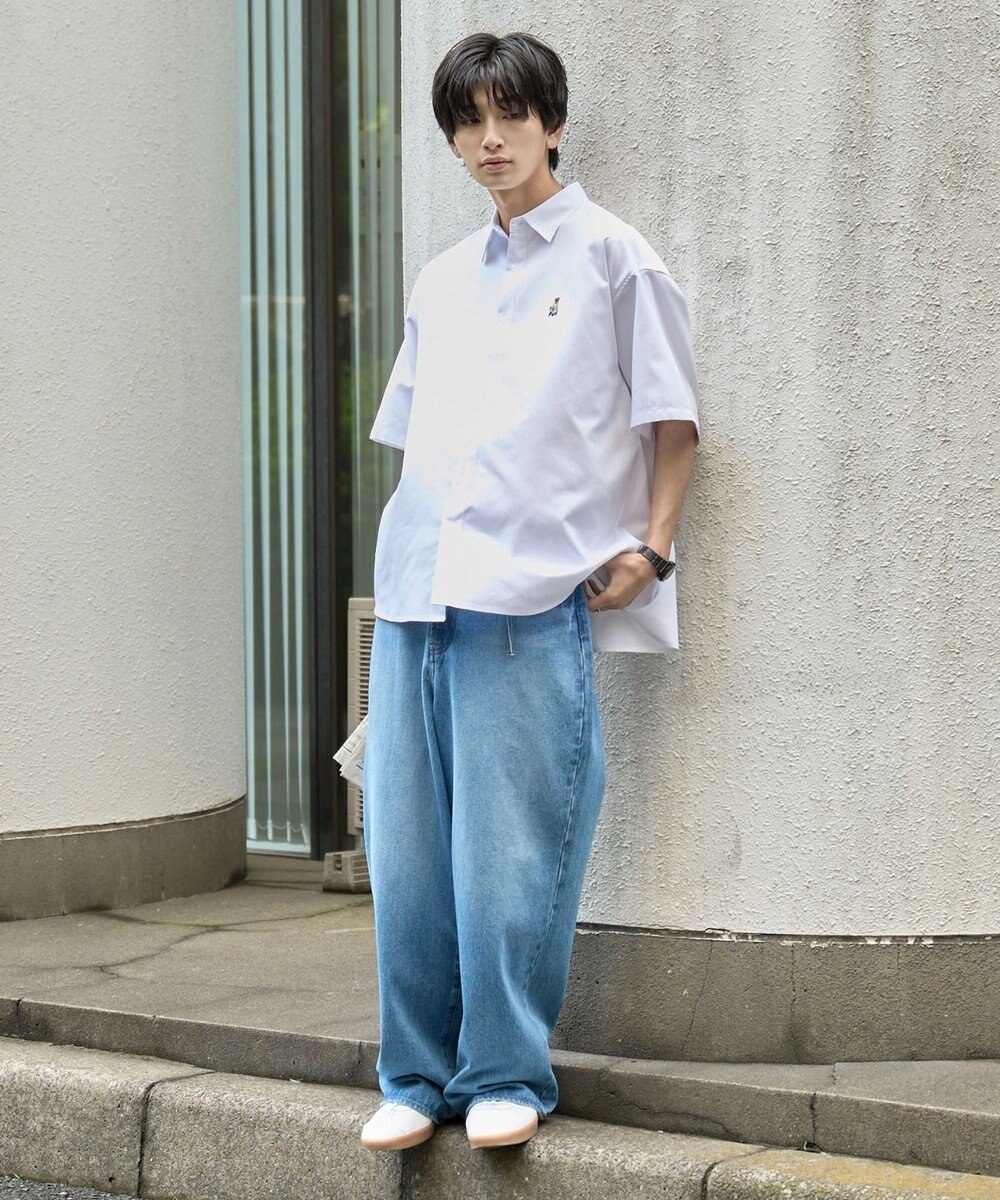 WEGO 【シワになりにくい】イージーケアオックスフォードワンポイントシャツ（S） 