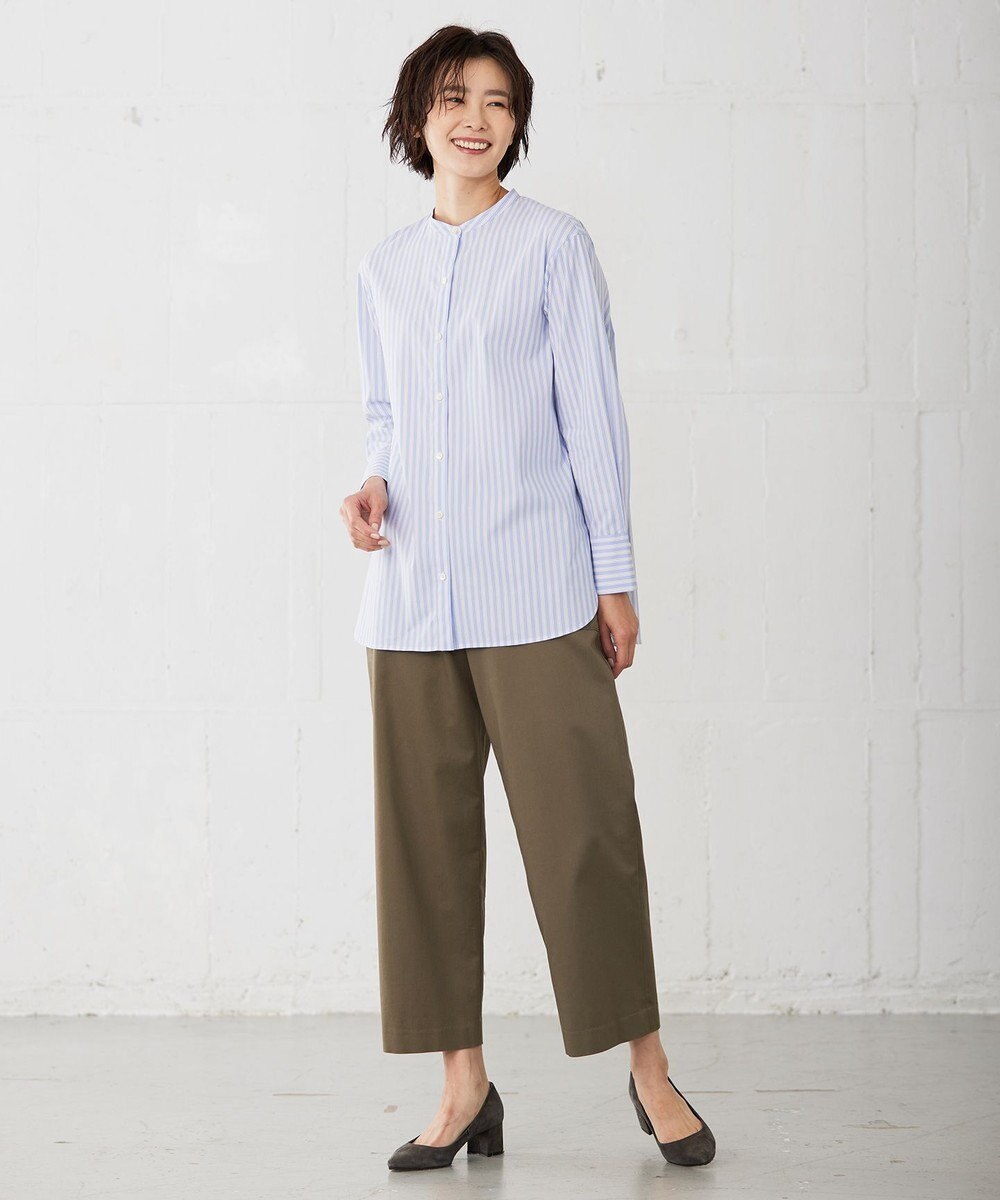 J.PRESS LADIES 【洗える】 ストレッチツイル セミワイド ベイカー パンツ 