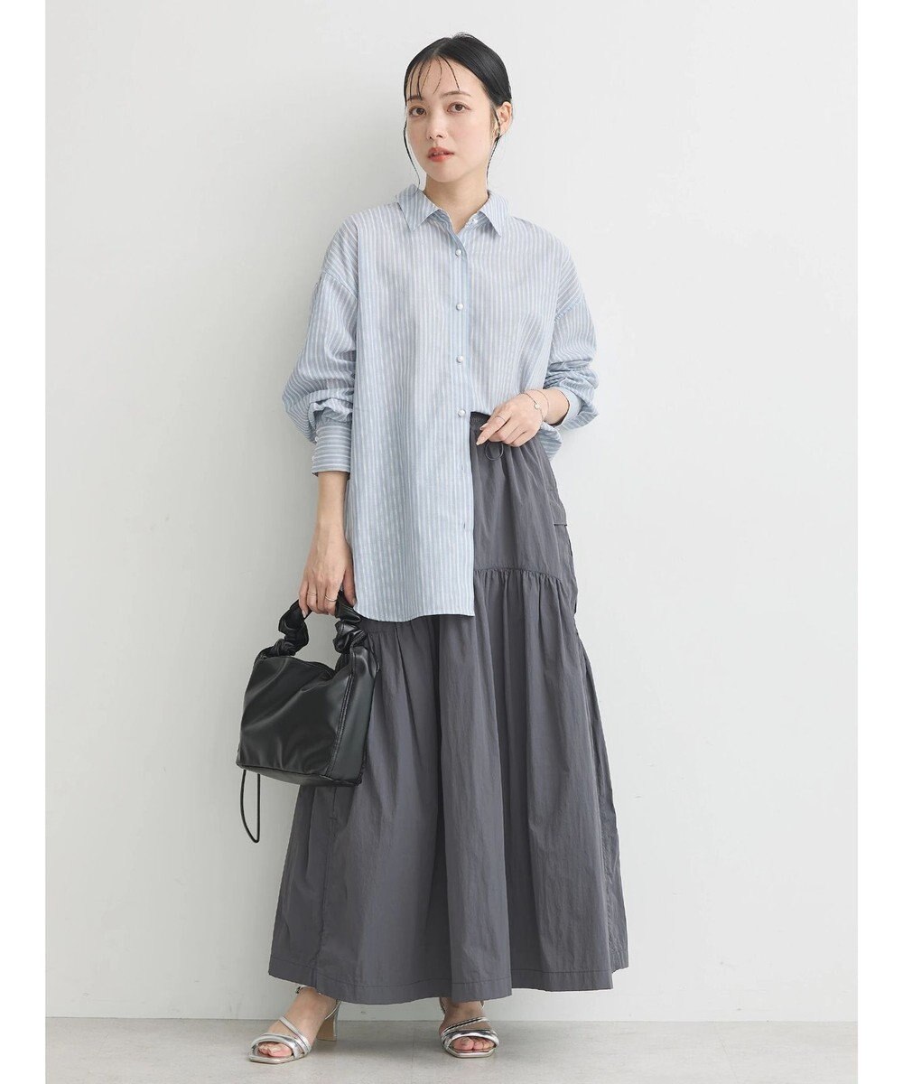 earth music&ecology パールボタンオーバーシャツ 