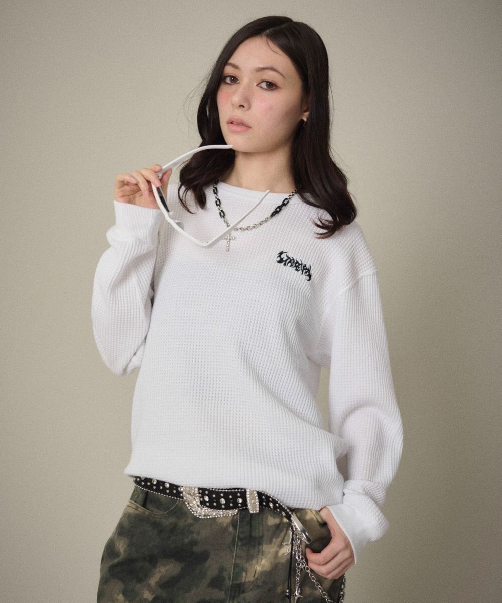 WEGO 【ユニセックス着用ITEM】ワッフルロゴT（長袖） 