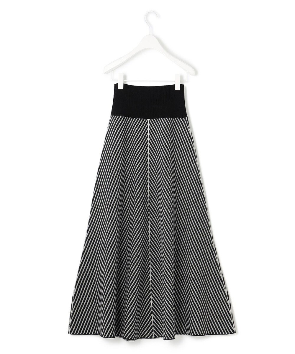ICB ミルドウール ストライプ柄ニットスカート 