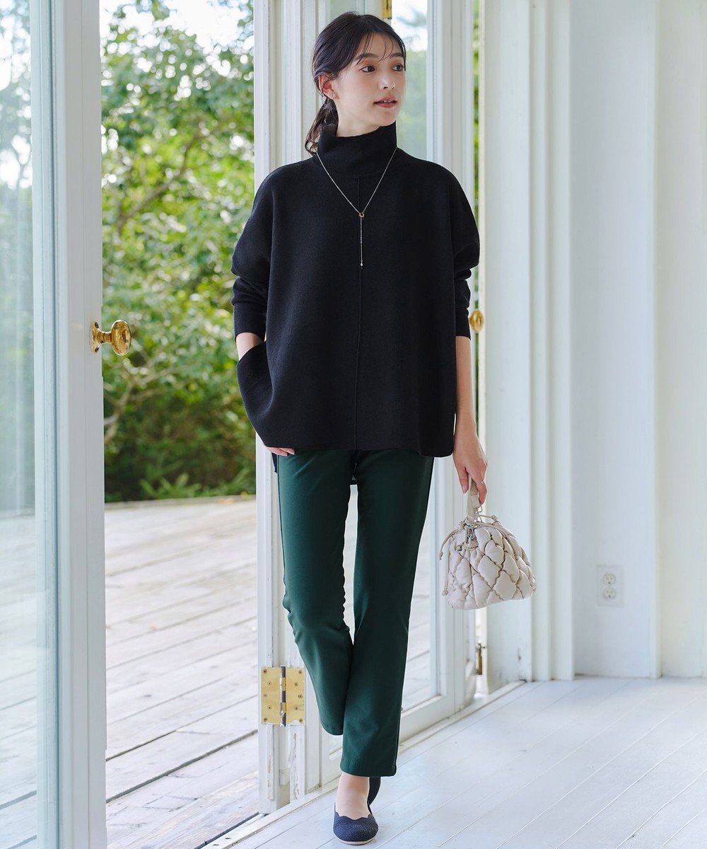 Tiaclasse 【洗える】リバーシブルWフェイスポンチョ風ニット 