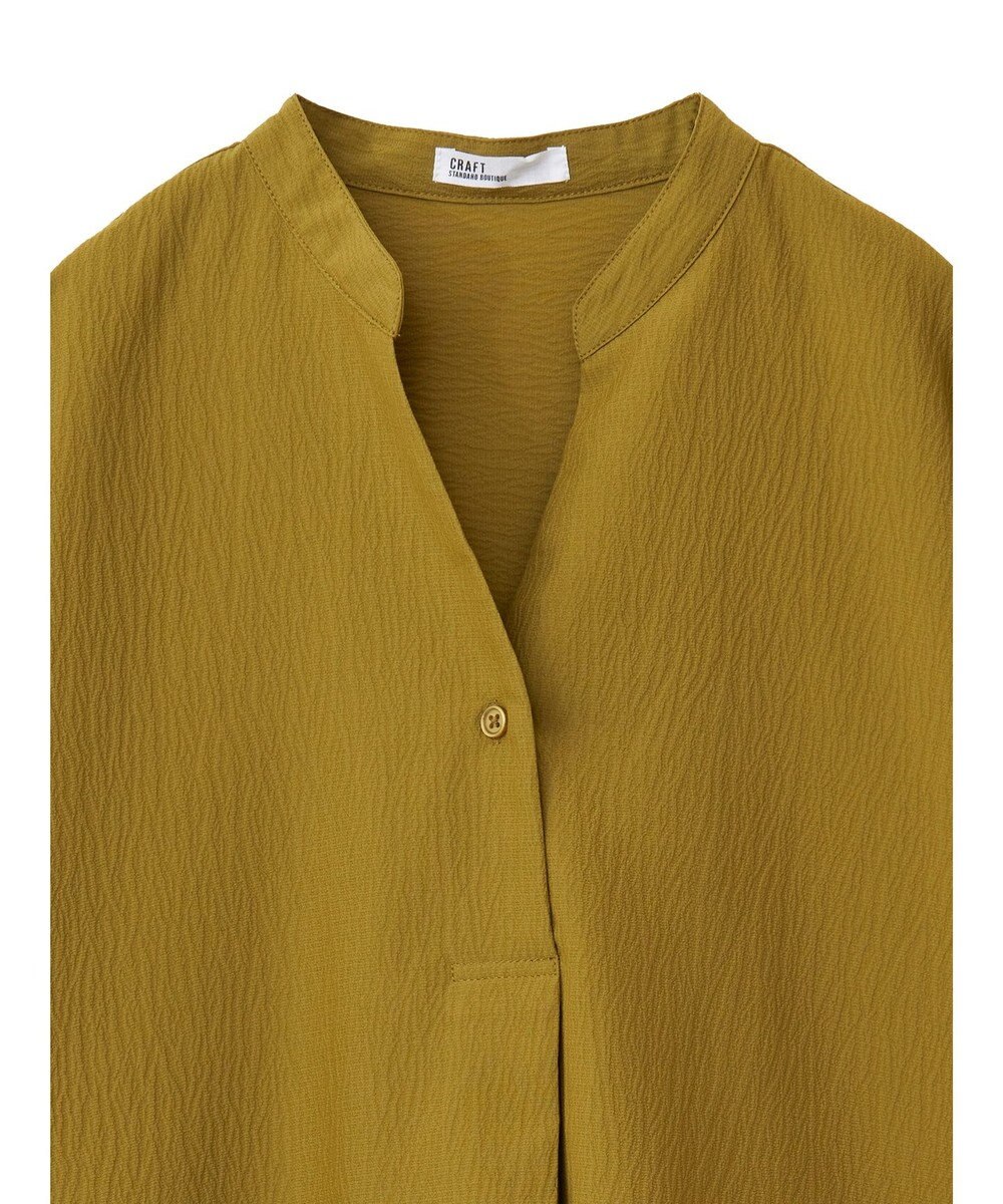 CRAFT STANDARD BOUTIQUE バンドカラーバックタック５分袖ブラウス 