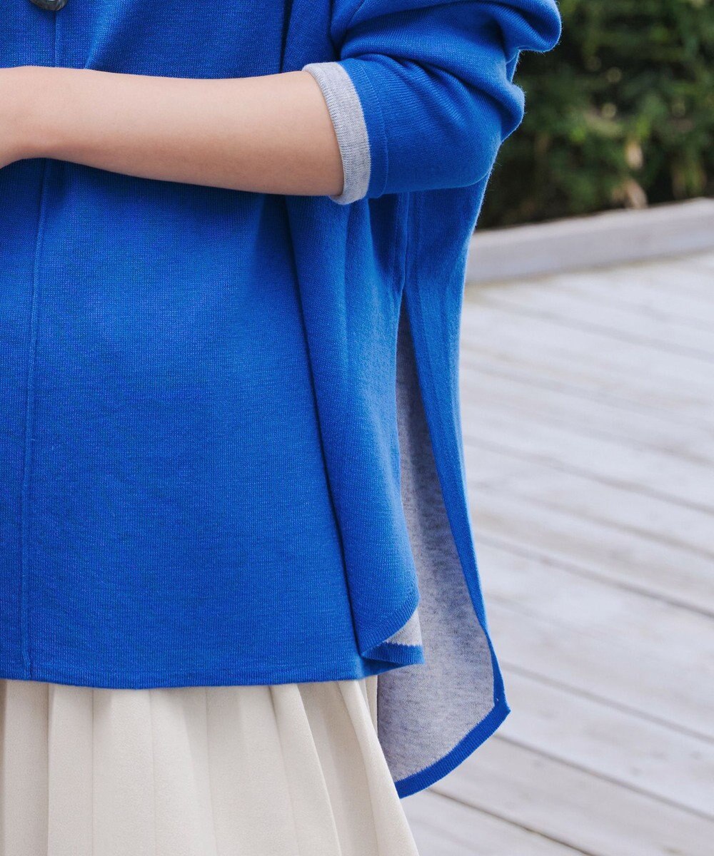 Tiaclasse 【洗える】リバーシブルWフェイスポンチョ風ニット 