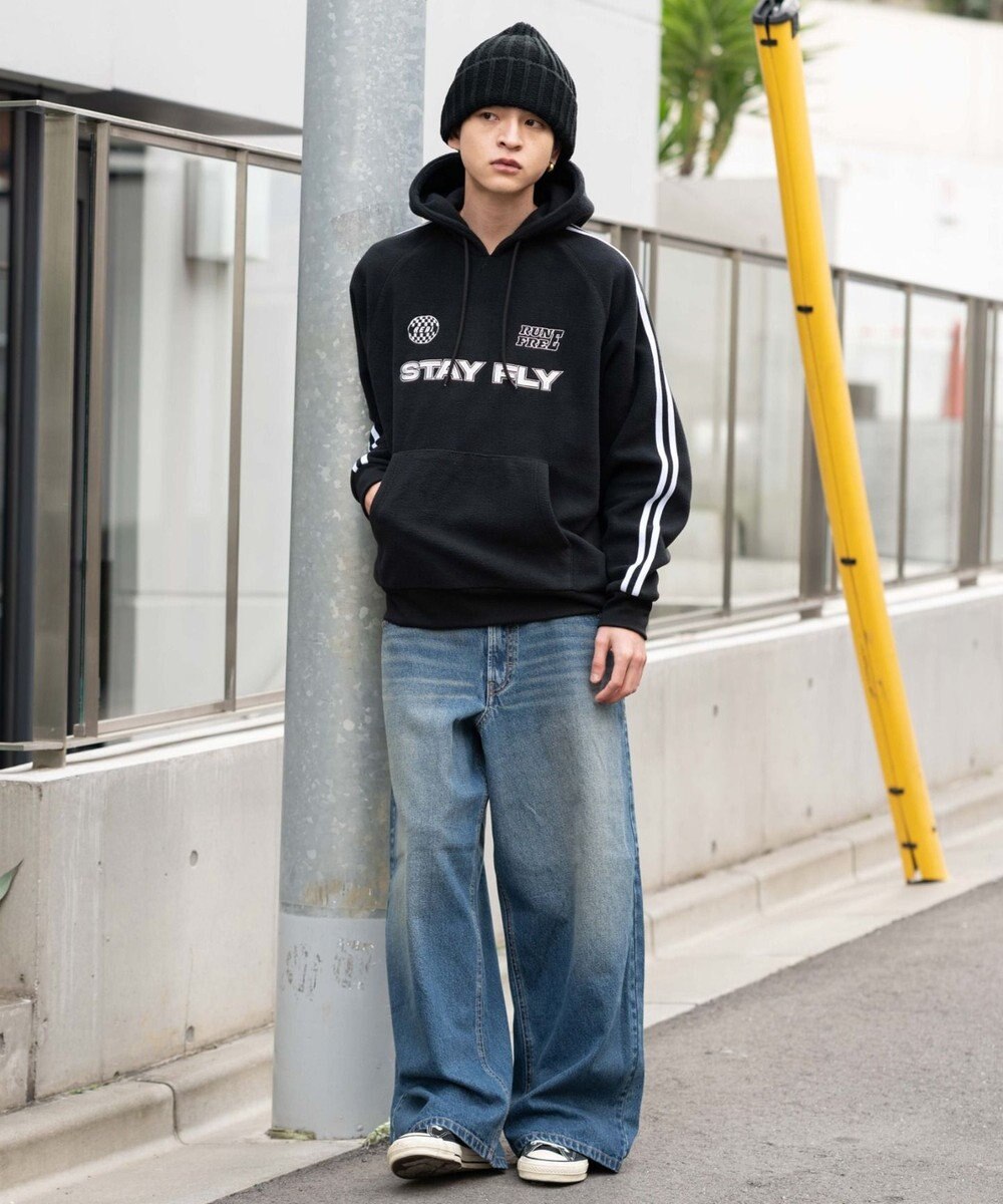 WEGO ラインフリースパーカー 