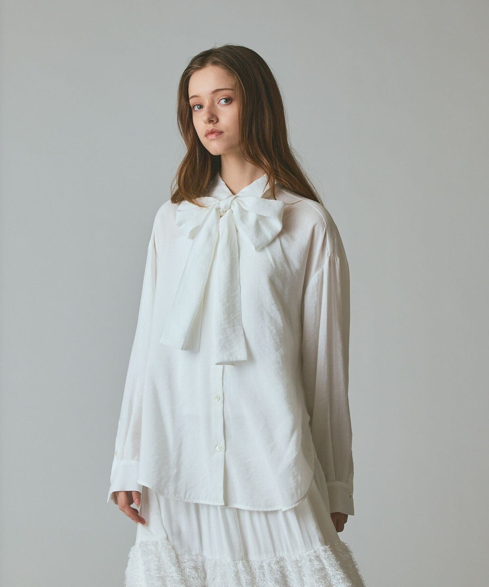 GRACE CONTINENTAL ボウタイシアーシャツ 