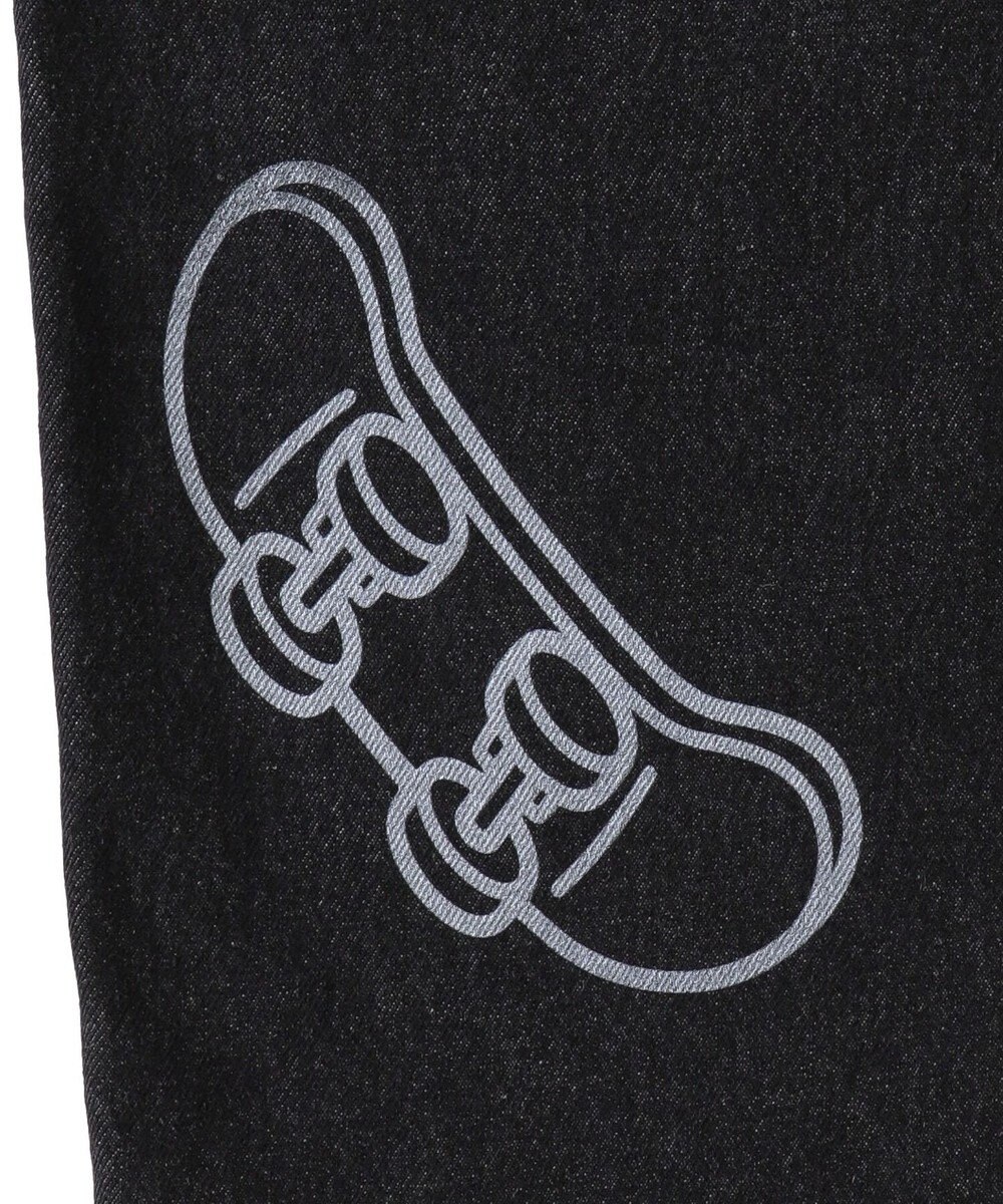 WEGO 【ウエスト紐で調整】イージーペインターグラフィックデニムパンツ 