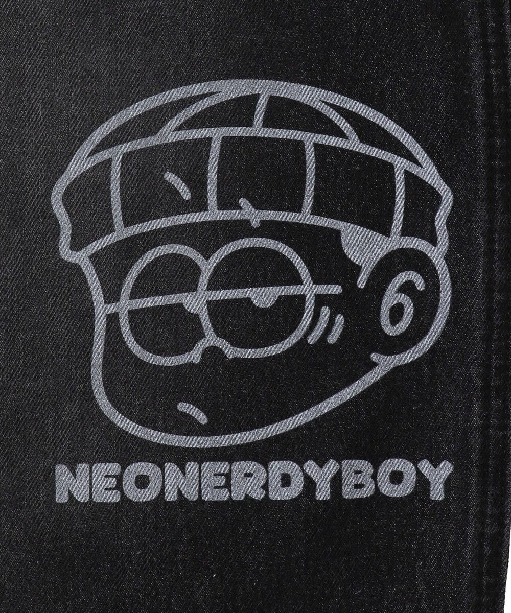 WEGO 【ウエスト紐で調整】イージーペインターグラフィックデニムパンツ 