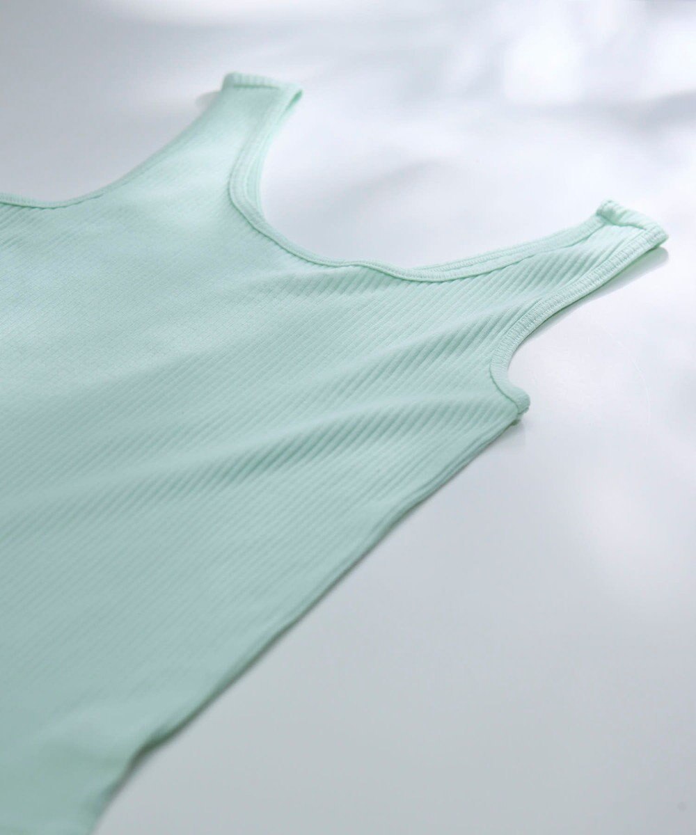 une nana cool 綿100% リブ編みコットン タンクトップ 