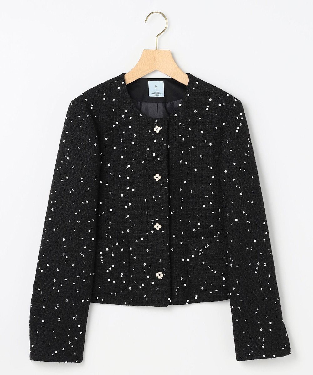 組曲 S フラワースパンコール ツイードジャケット 