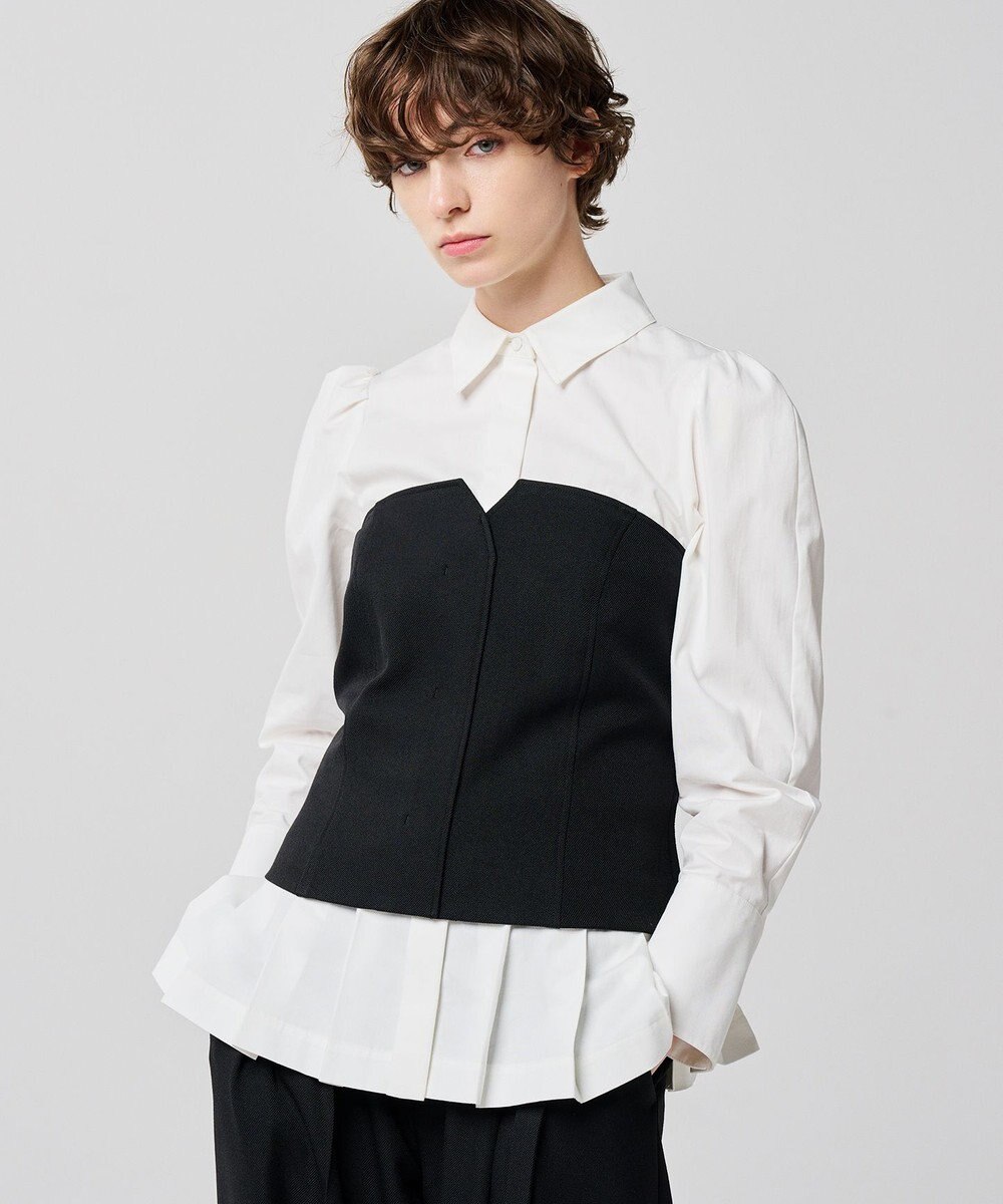 uncrave コットンツイル ペプラムシャツ（uncrave WHITE） 