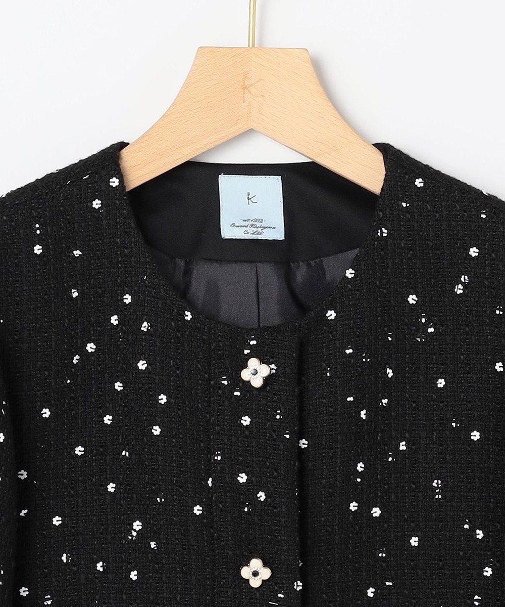 組曲 S フラワースパンコール ツイードジャケット 