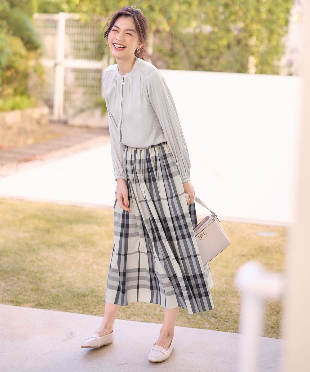 ANY 【洗濯機可能】とろみギャザーブラウス 