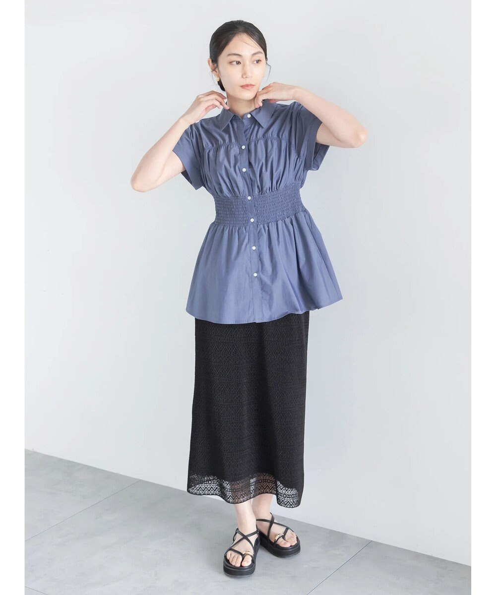 Te chichi 【接触冷感】ターンバックスリーブシャーリングブラウス 