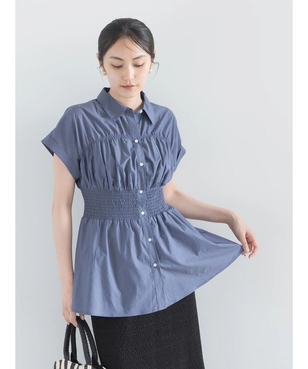 Te chichi 【接触冷感】ターンバックスリーブシャーリングブラウス 