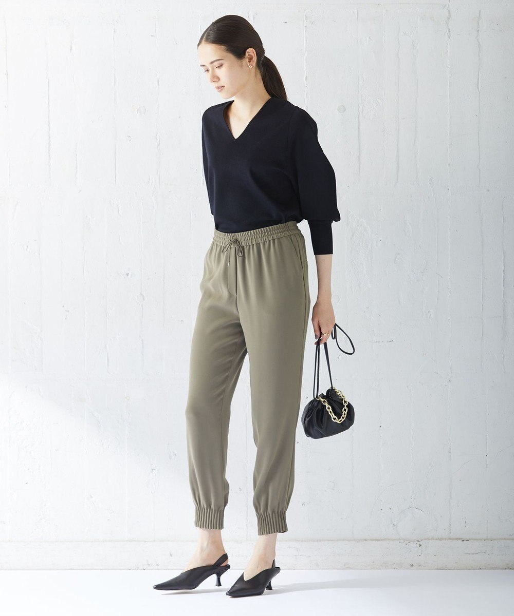 ICB 【WEB限定カラーあり・洗える】ライトダブルクロス ジョガーパンツ 