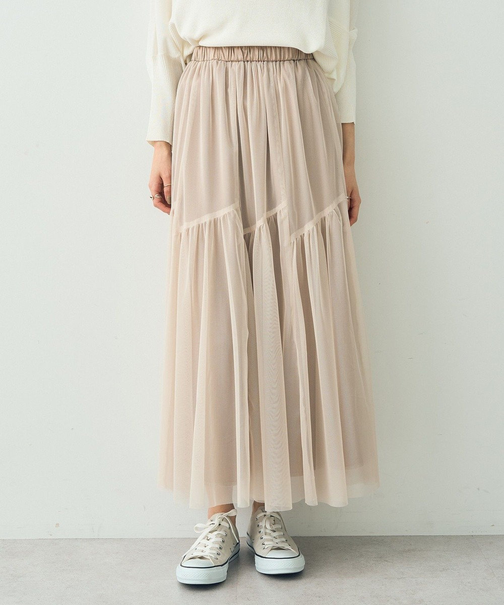 YECCA VECCA リバーシブルチュールスカート Light Beige