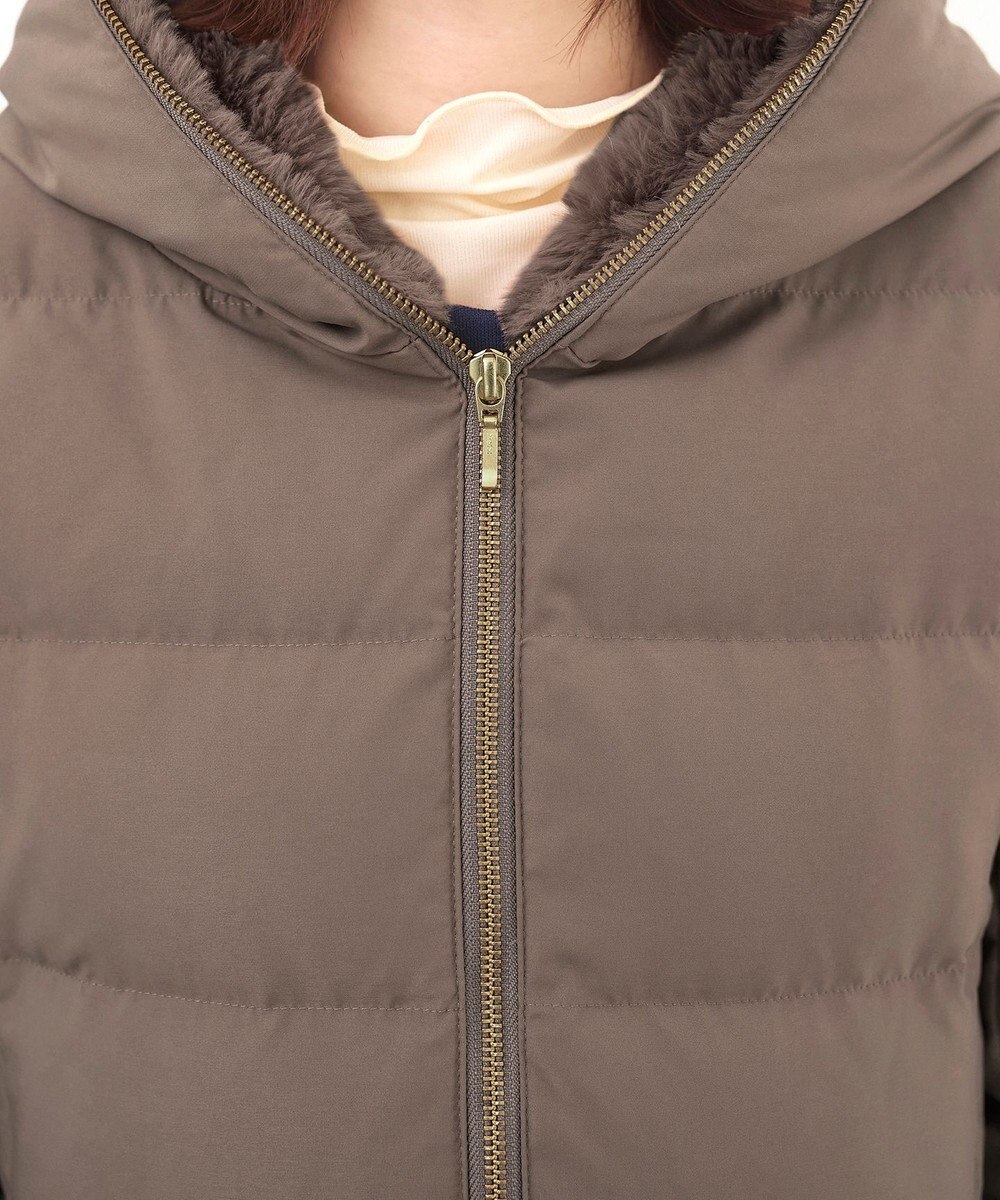 Tiaclasse フード裏エコファーダウンコート 