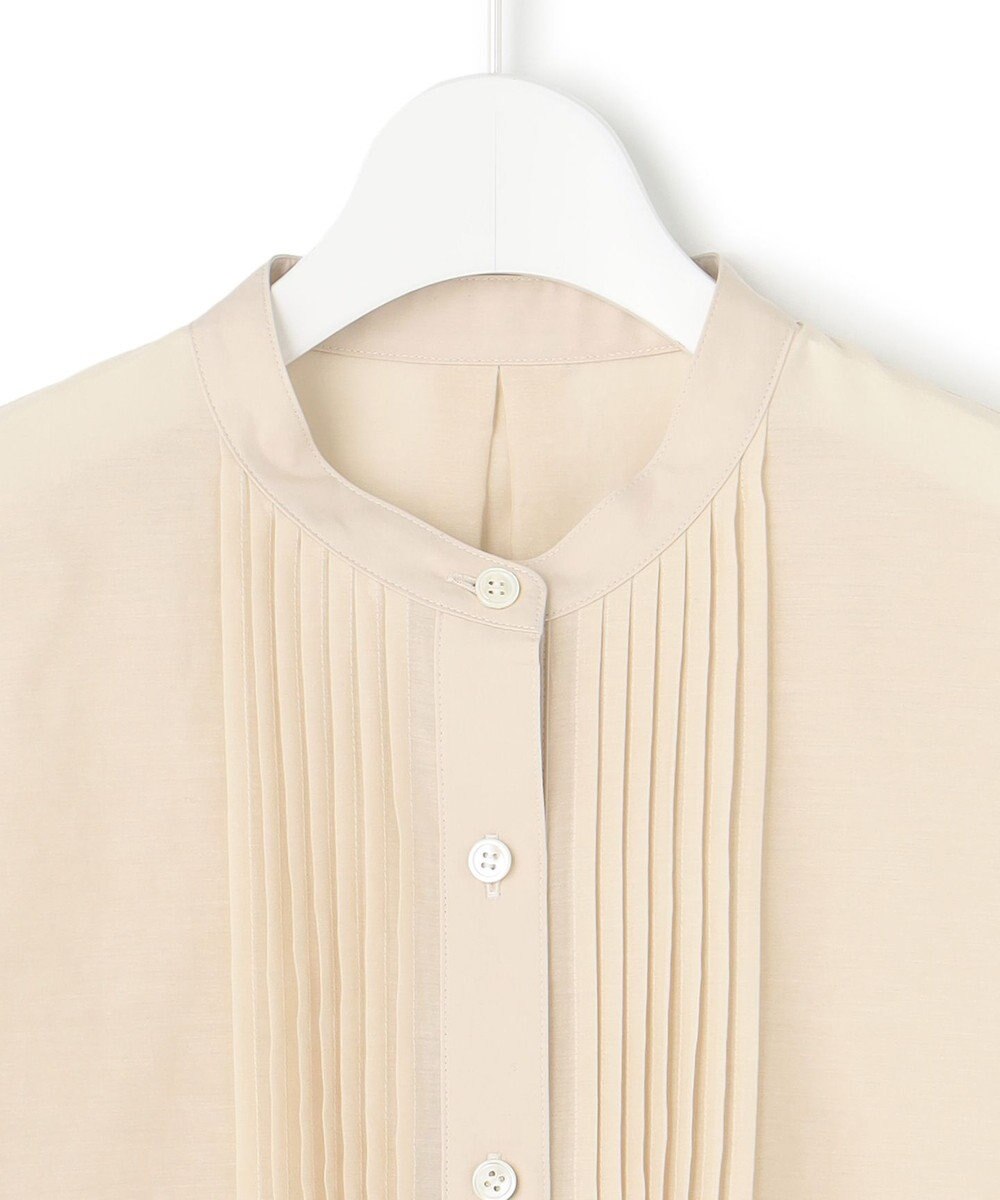 23区 【洗える】コットンシルクローン バンドカラー ブラウス 